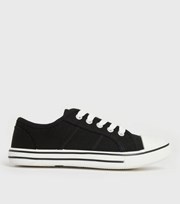 New Look Black Canvas Lace up Trainers